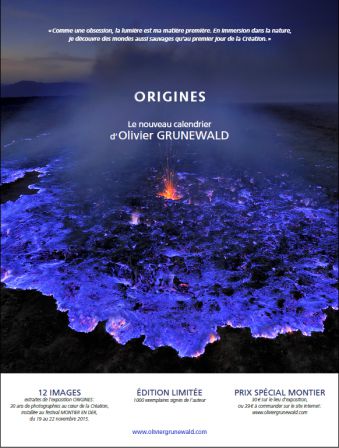 Pub Origines, calendrier 2016 d'Olivier Grunewald