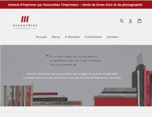 Achevé d'imprimer, plateforme de ventes en ligne de livres d'art et de photographie achevés d'imprimer chez Escourbiac