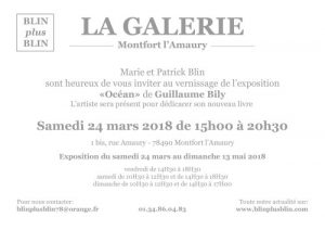 Océan, Guillaume Bily, exposition Galerie Bllin + Blin, invitation vernissage