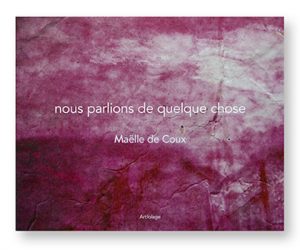 Nous parlions de quelque chose, Maëlle de Coux, Artfolage, couverture