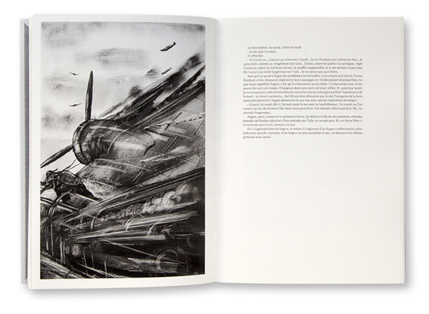 Pilote de guerre, version illustrée par Bernard Lamotte, New-York 1942, Gallimard nrf, intérieur